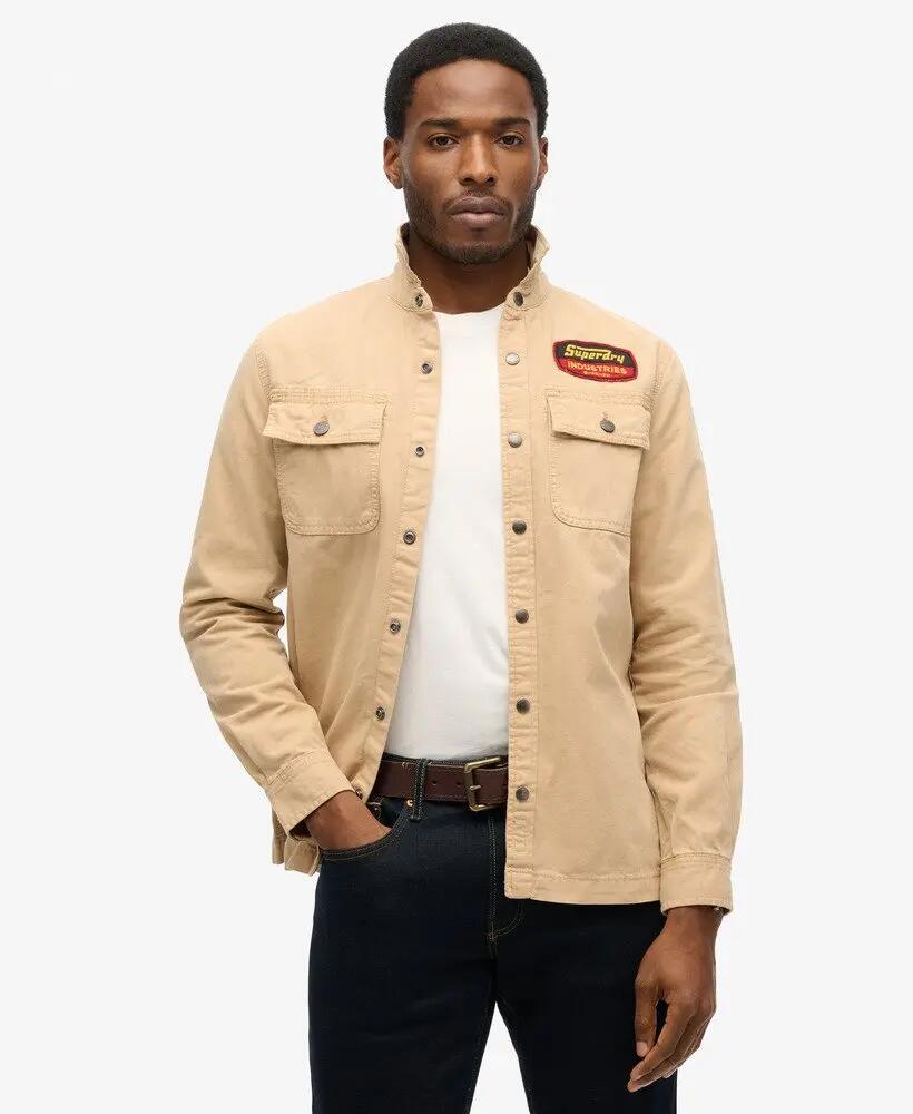 superdry Overshirt in canvas con patch – Shaker Beige 2/4