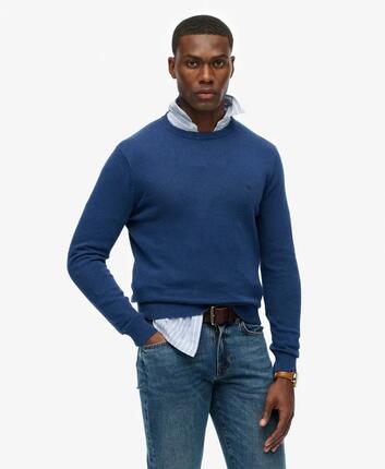 superdry Essentials Cotton Jumper – sweter bawełniany, krój relaxed – ECLIPSE