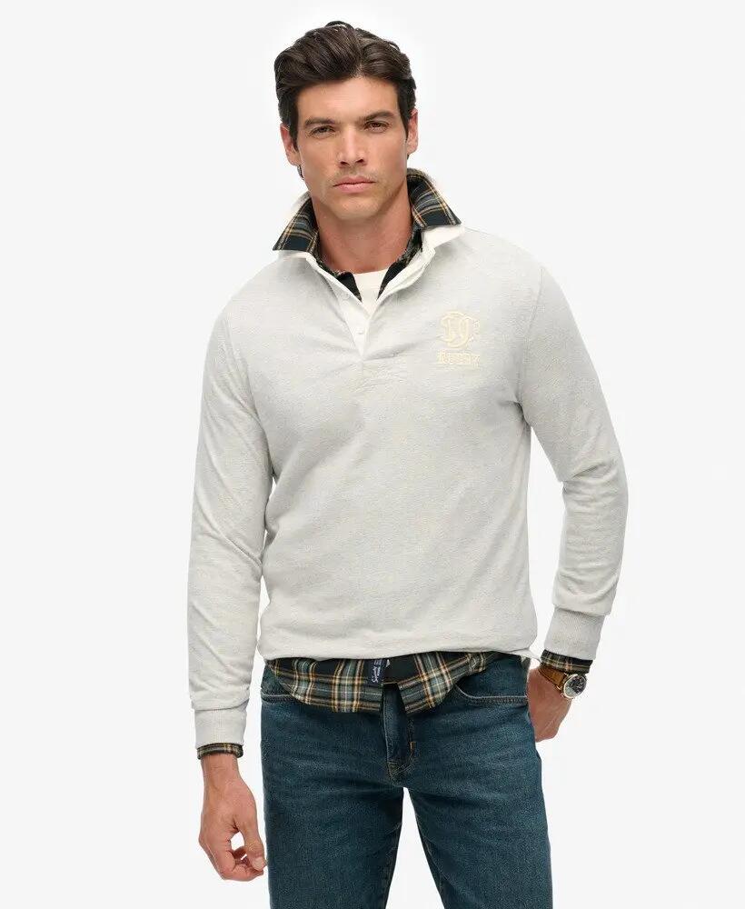 superdry Vintage Athletic Jersey Rugby Top – 100% algodão, Cadet Grey Marl 2/6