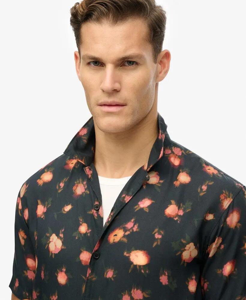superdry Korte mouwen bedrukt overhemd – Abstract Floral Red, 100% modal 3/5