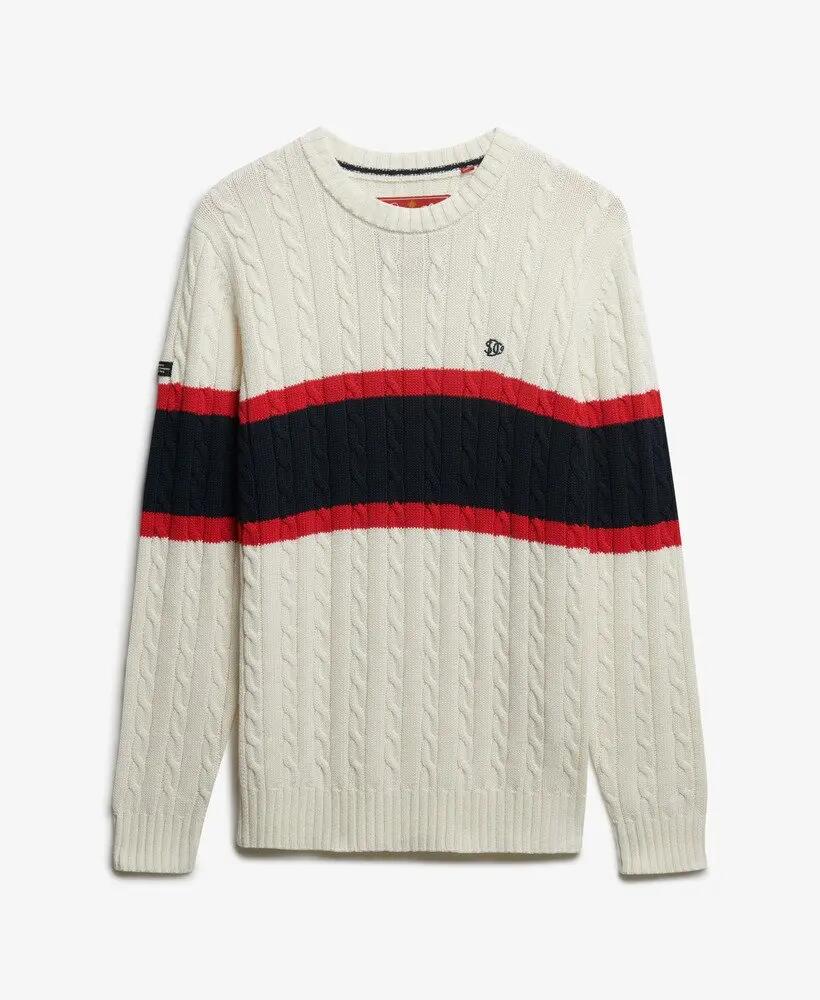 superdry Maglione Cotton Stripe Cable in cotone biologico 6/6