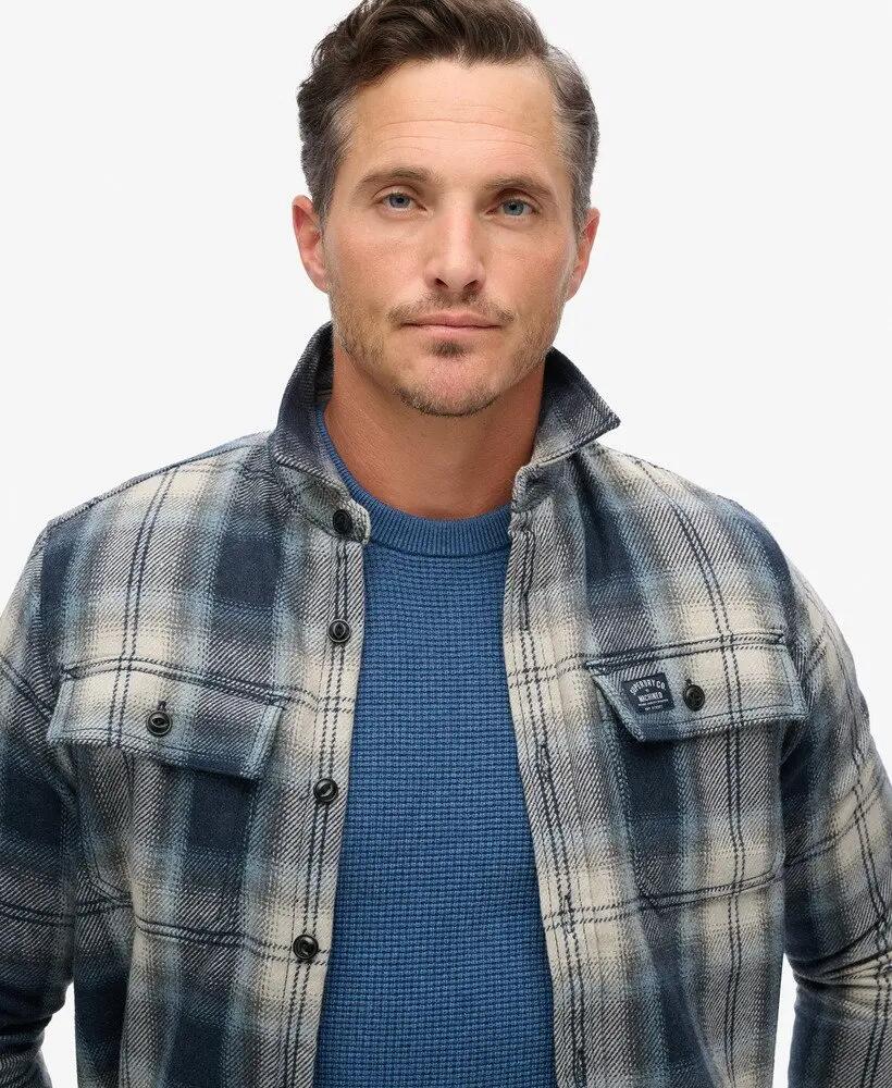 superdry Wool Miller Overshirt en laine à motif à carreaux 3/6