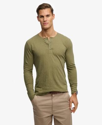 Superdry the merchant store - henley lightweight top slim katoen