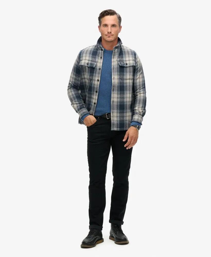 superdry Wool Miller Overshirt en laine à motif à carreaux 2/6