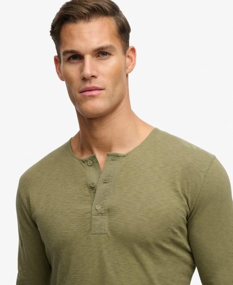 superdry The Merchant Store - Henley Lightweight Top Slim Fit Baumwolle 4/5