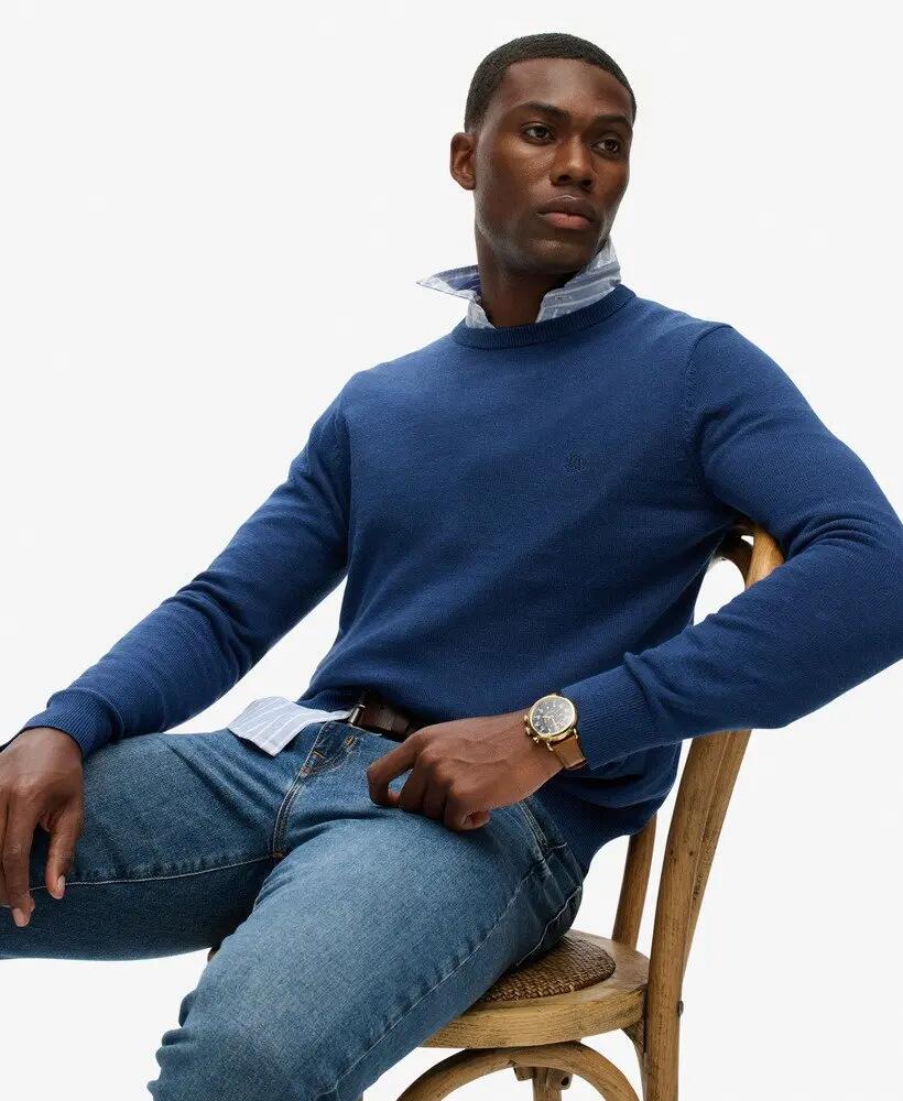 superdry Essentials Cotton Jumper – Maglione in cotone biologico, vestibilità 2/5