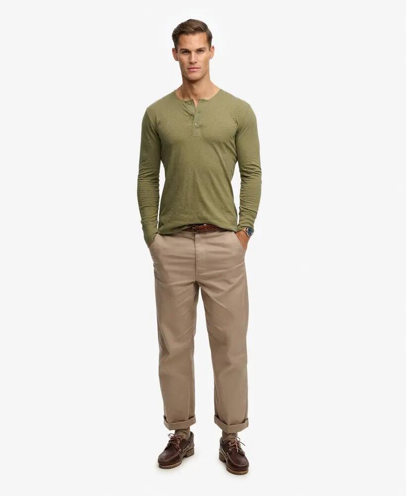 superdry The Merchant Store - Henley Lightweight Top Slim Fit Baumwolle 3/5