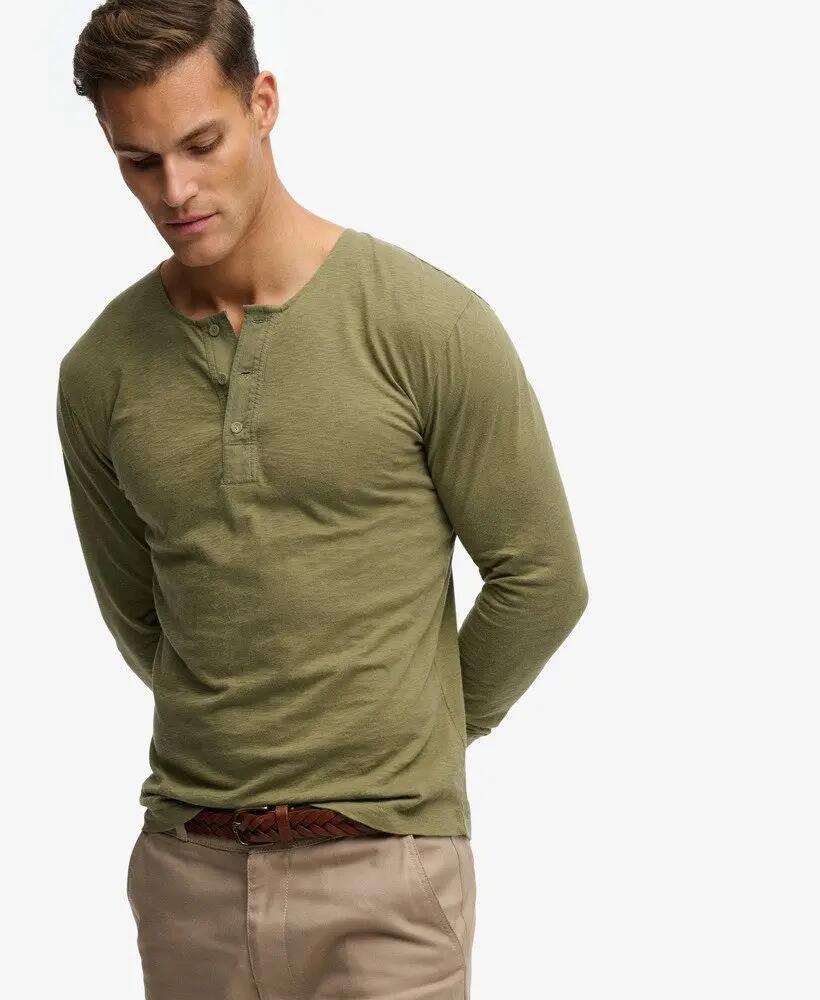 superdry The Merchant Store - Henley Lightweight Top Slim Fit Baumwolle 2/5