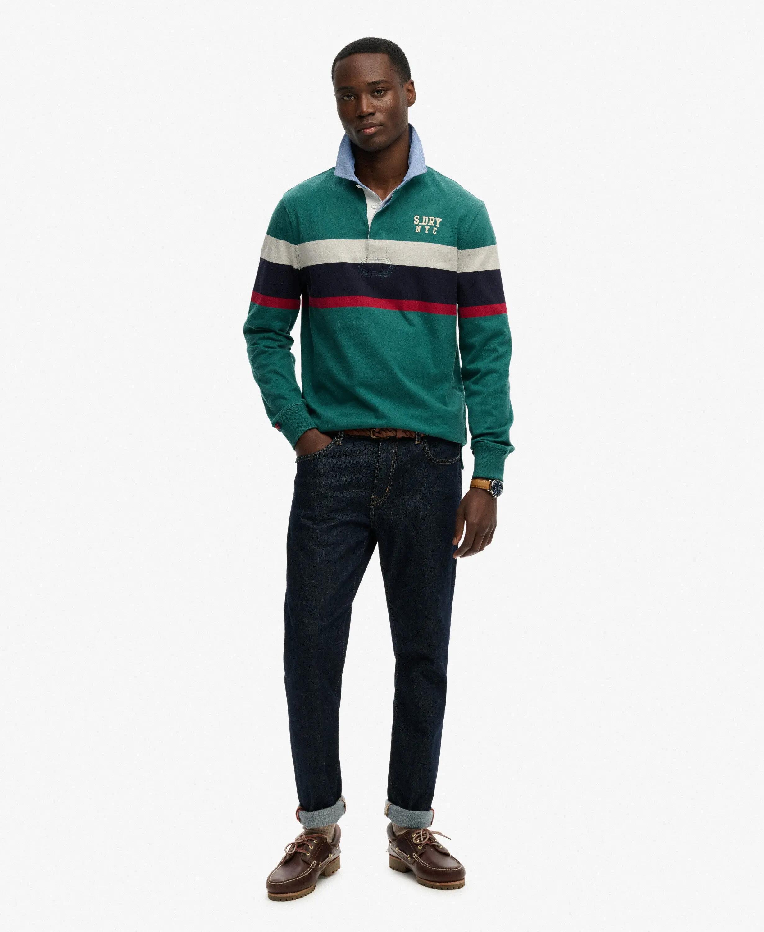 superdry Vintage Chestband Rugby Top in cotone biologico 3/5