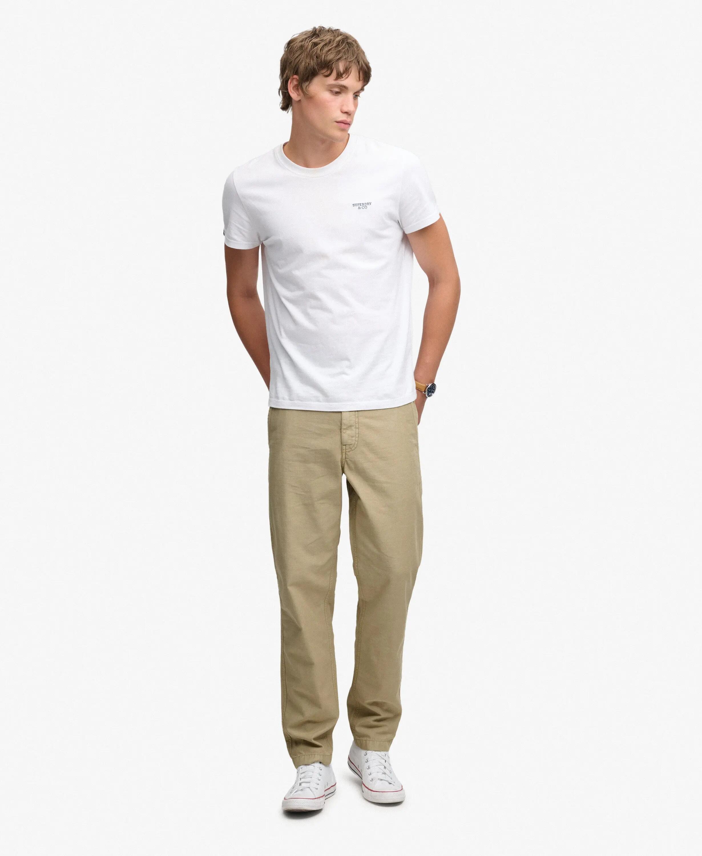 superdry Calças chino tapered lavadas em 100% algodão 2/6
