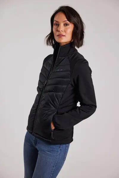 sebago Karin Hybrid Jacket – Casaco híbrido preto, frente e costas ligeiramente 1/6