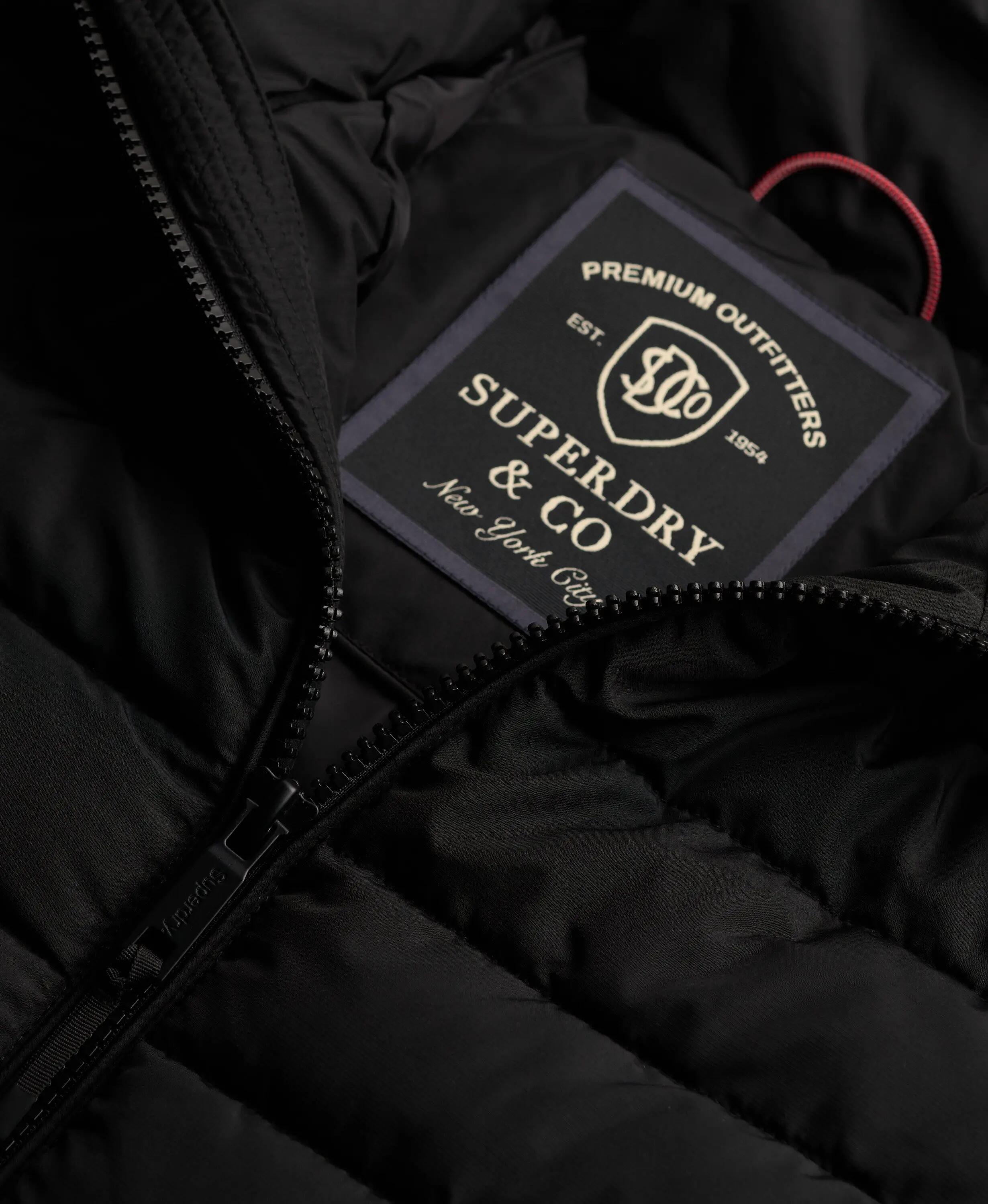 superdry Fuji Midweight Padded Jacket – slim fit, gevoerd, Jet Black 7/7