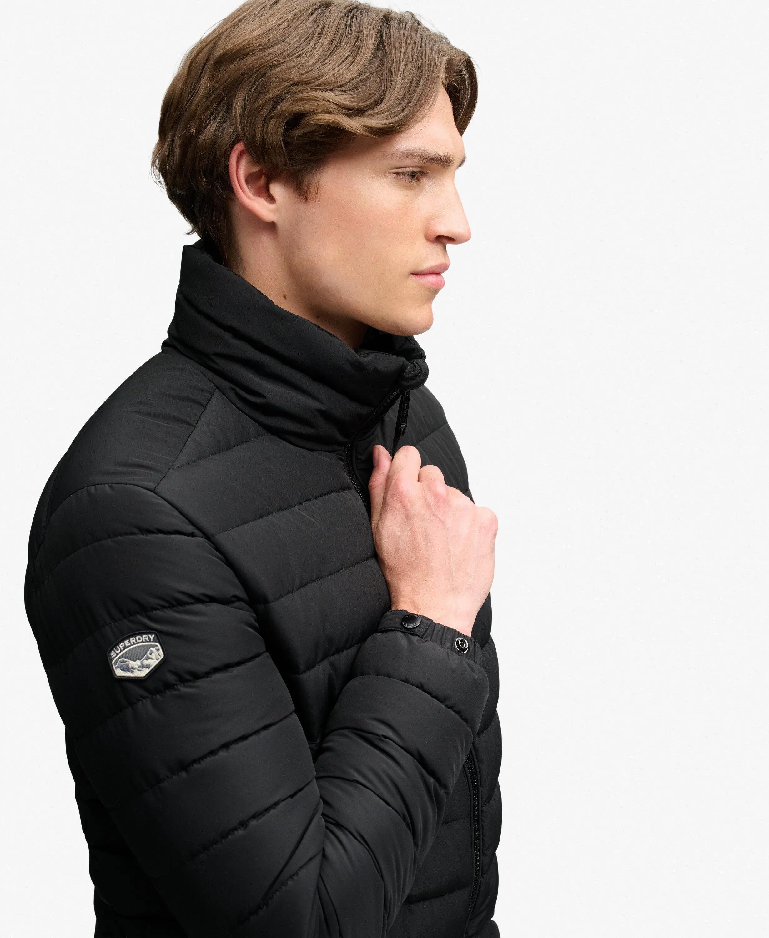 superdry Fuji Midweight Padded Jacket – slim fit, gevoerd, Jet Black 5/7