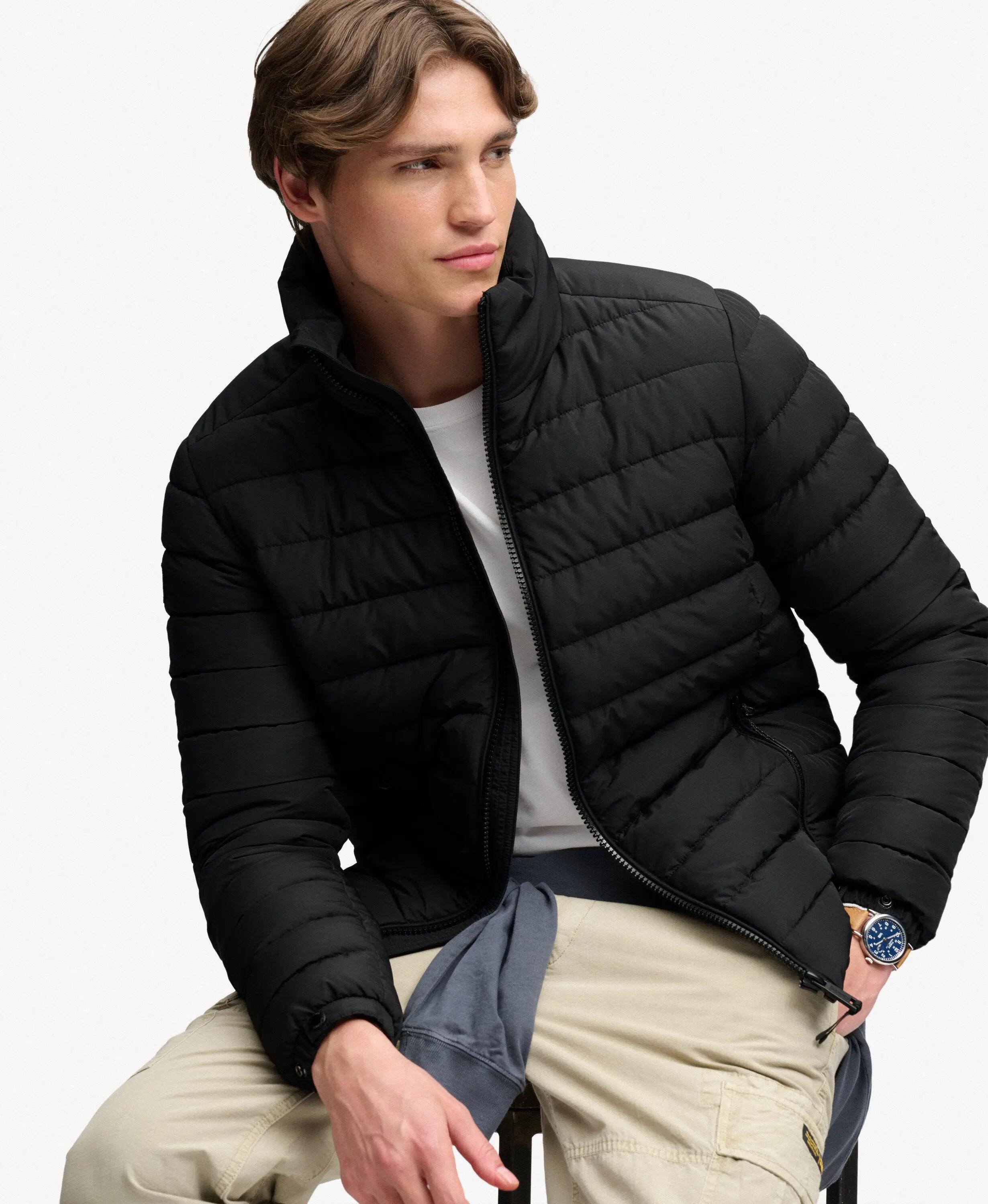 superdry Fuji Midweight Padded Jacket – slim fit, gevoerd, Jet Black 4/7