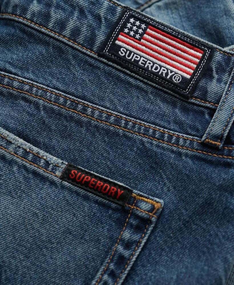 superdry Gonna Denim Mini in 100% Cotone Biologico — vestibilità relaxed 7/7