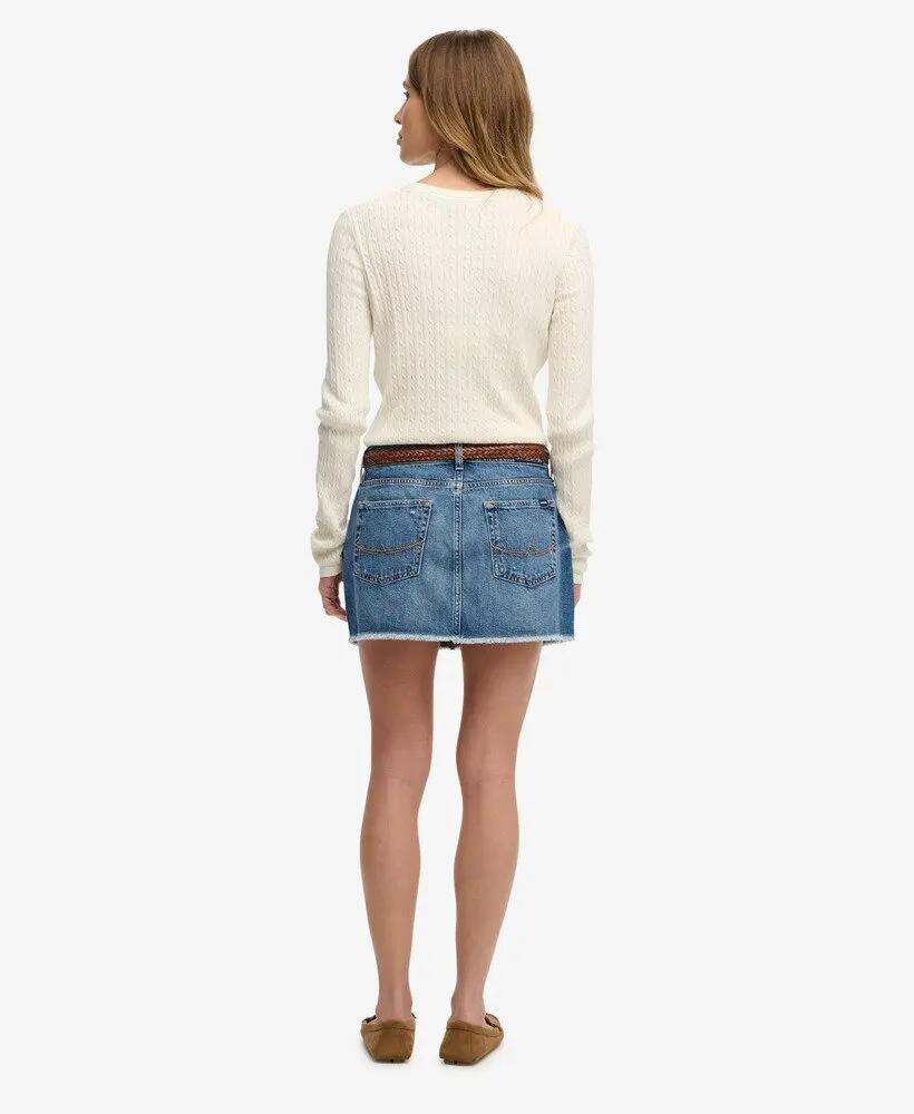 superdry Gonna Denim Mini in 100% Cotone Biologico — vestibilità relaxed 6/7