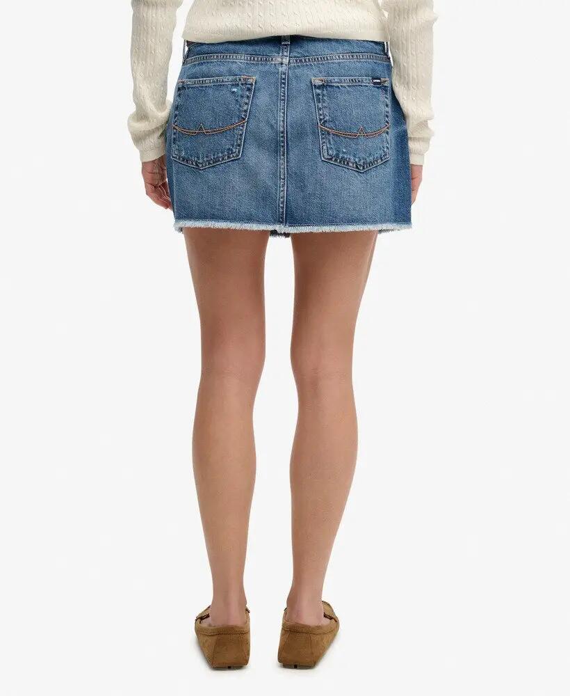 superdry Gonna Denim Mini in 100% Cotone Biologico — vestibilità relaxed 5/7