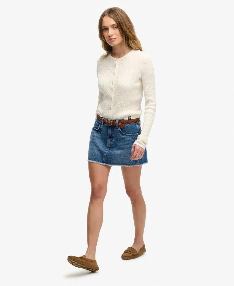 superdry Gonna Denim Mini in 100% Cotone Biologico — vestibilità relaxed 3/7