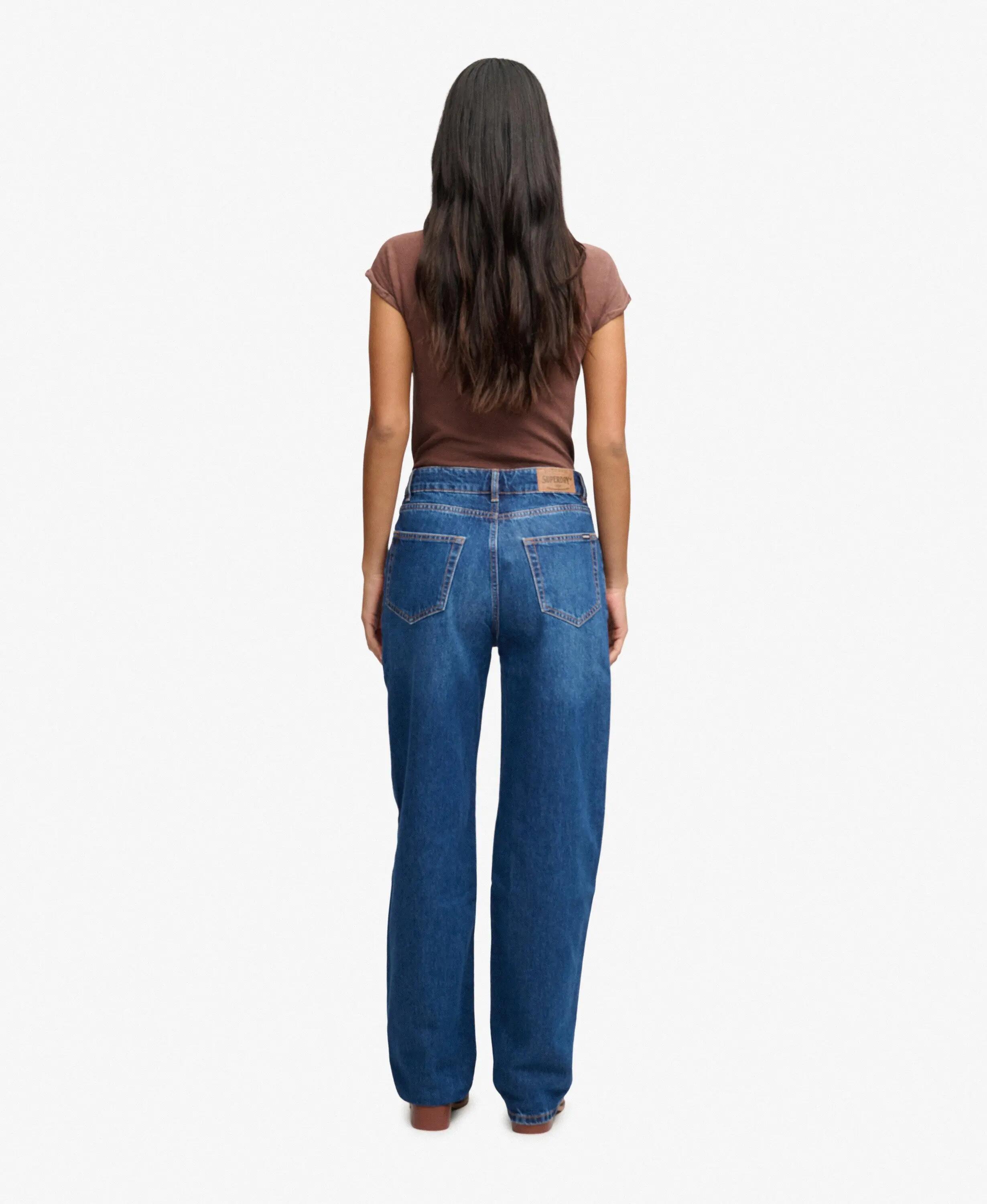 Női organikus pamut magas derekú farmer Superdry 4/4