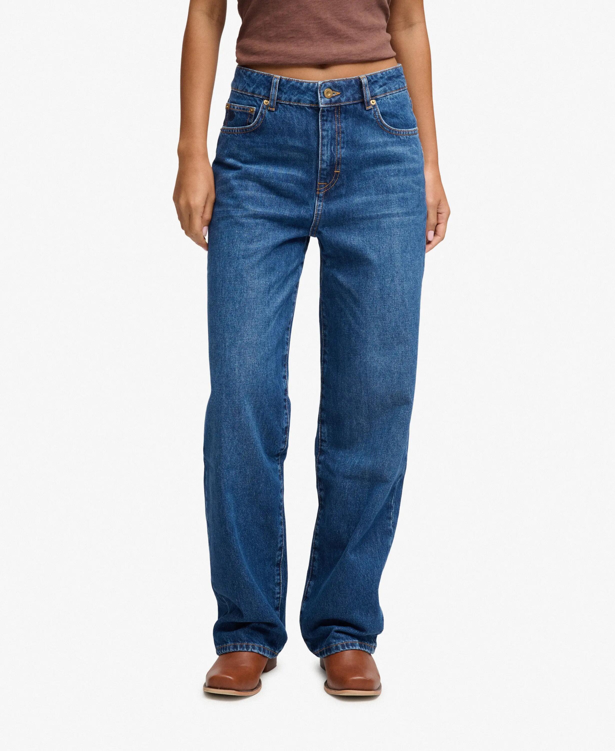 Női organikus pamut magas derekú farmer Superdry 2/4