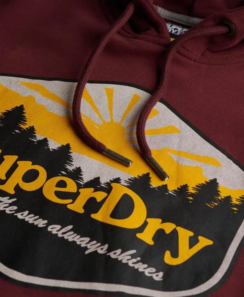 superdry Felpa con cappuccio Sun Tab in cotone-poliestere — Port Red 5/6