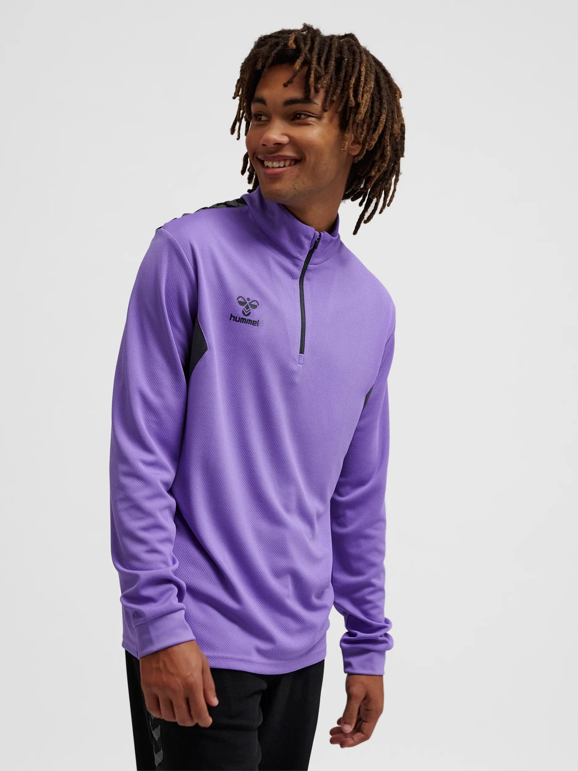 hummel Half Zip Sweatshirt hombre en poliéster DAHLIA PURPLE/ASPHALT 5/6
