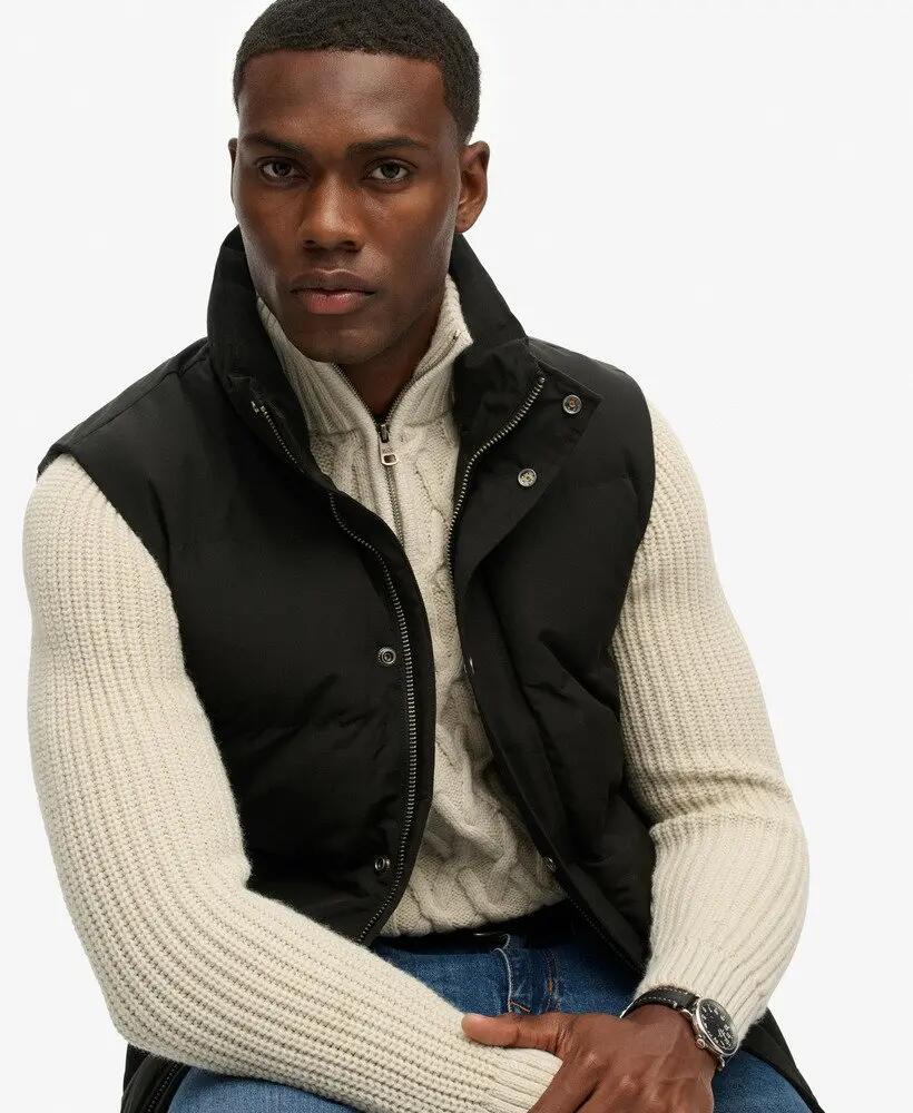 superdry Gilet Everest sem capuz — acolchoado, preto 2/7
