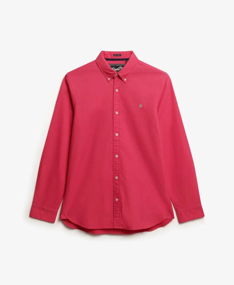 superdry Chemise Classic Oxford manches longues Magenta Pink 7/7
