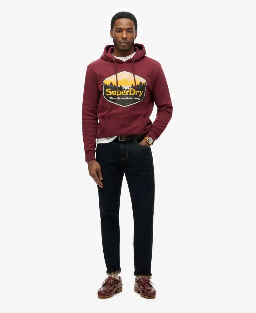 superdry Felpa con cappuccio Sun Tab in cotone-poliestere — Port Red 2/6