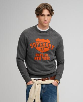 Superdry heren sweatshirt athletic felt applique ronde hals