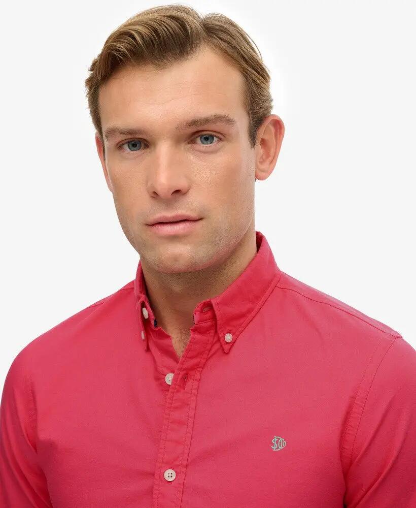 superdry Chemise Classic Oxford manches longues Magenta Pink 4/7