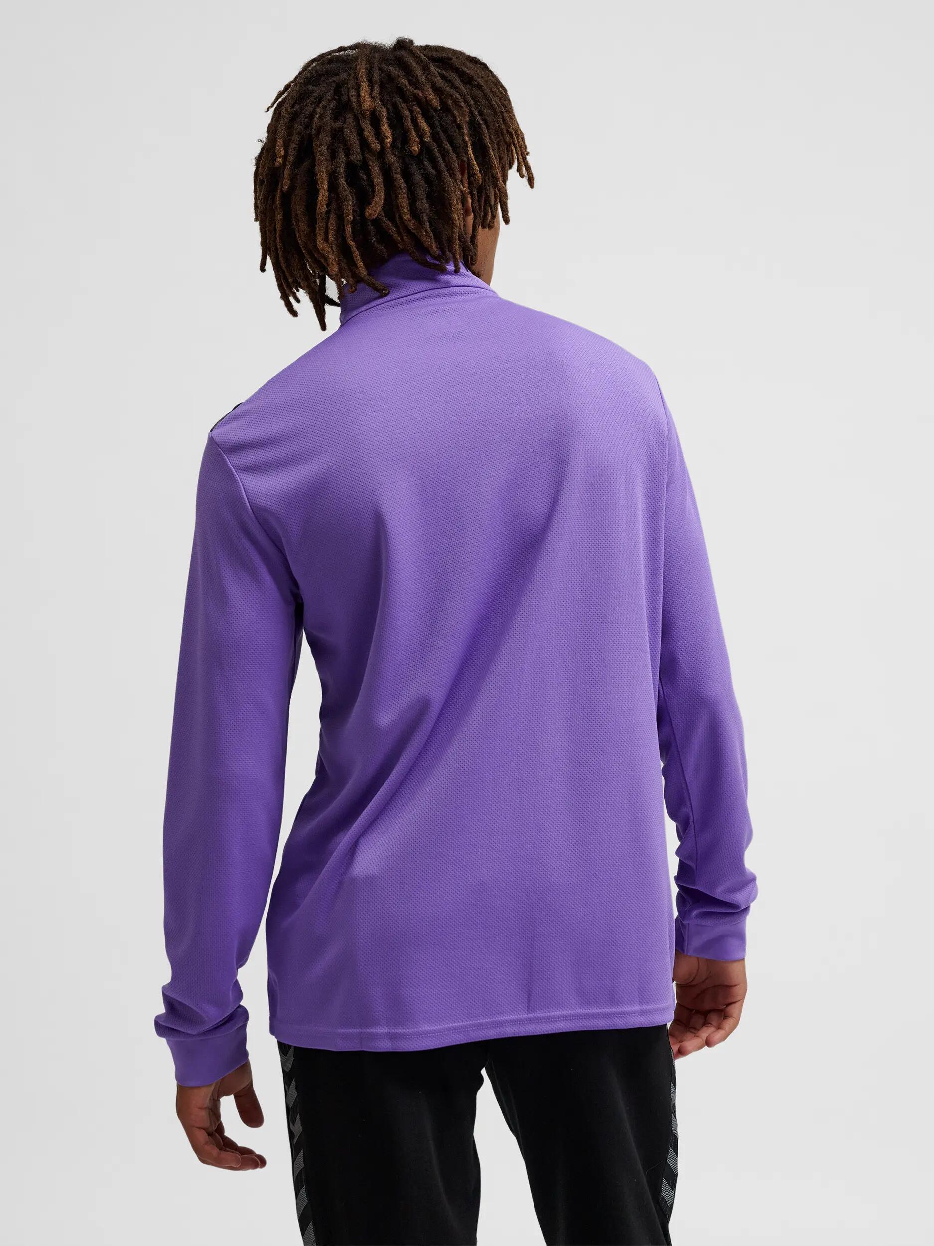 hummel Half Zip Sweatshirt hombre en poliéster DAHLIA PURPLE/ASPHALT 4/6