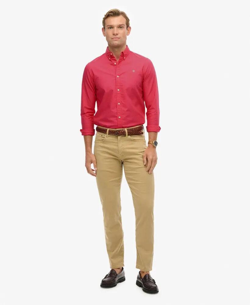 superdry Chemise Classic Oxford manches longues Magenta Pink 3/7
