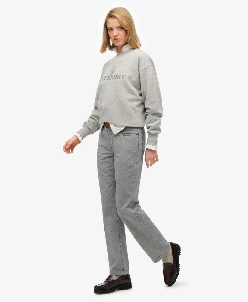 superdry Pantalon droit taille mi-haute à rayures 5/6