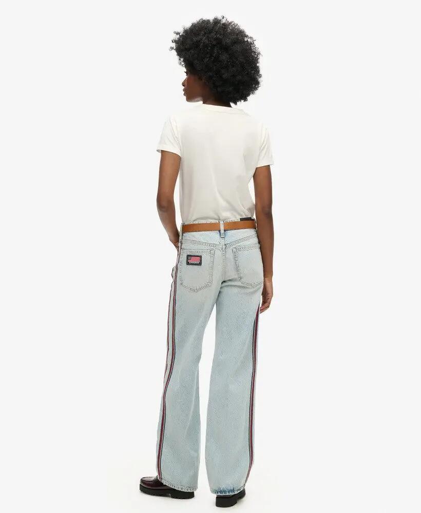 superdry Jeans a vita media gamba ampia con doppio nastro 3/6