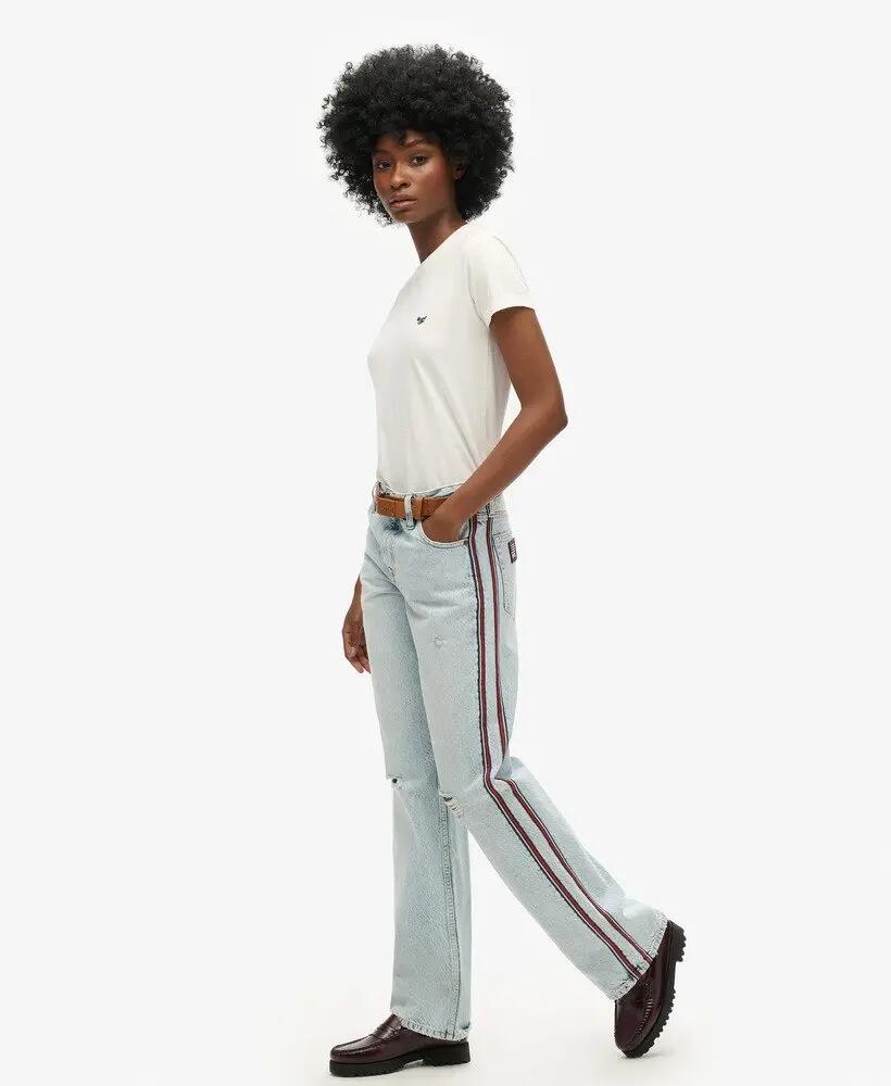 superdry Jeans a vita media gamba ampia con doppio nastro 2/6