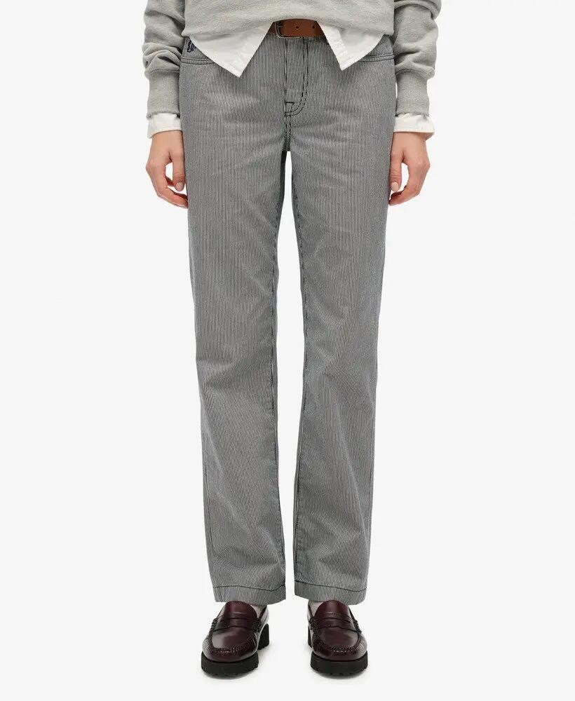 superdry Pantalon droit taille mi-haute à rayures 3/6