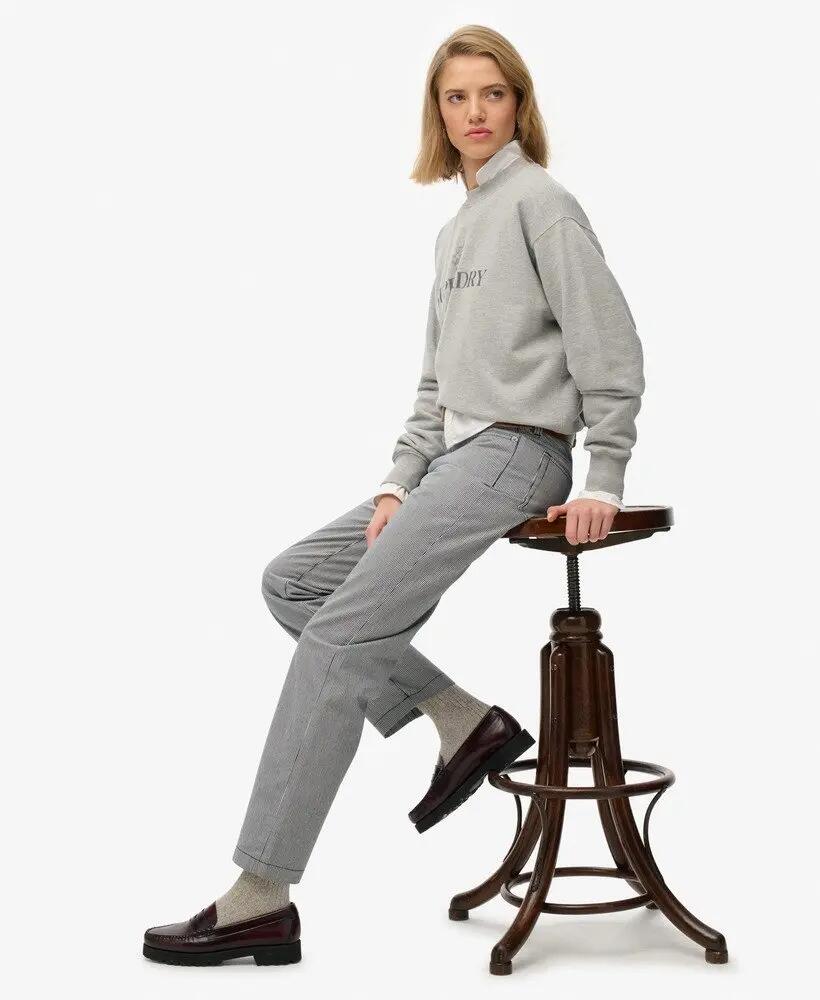 superdry Pantalon droit taille mi-haute à rayures 2/6