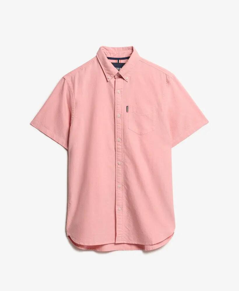 superdry Oxford Short Sleeve Shirt algodón orgánico Rose Pink Chambray 5/5