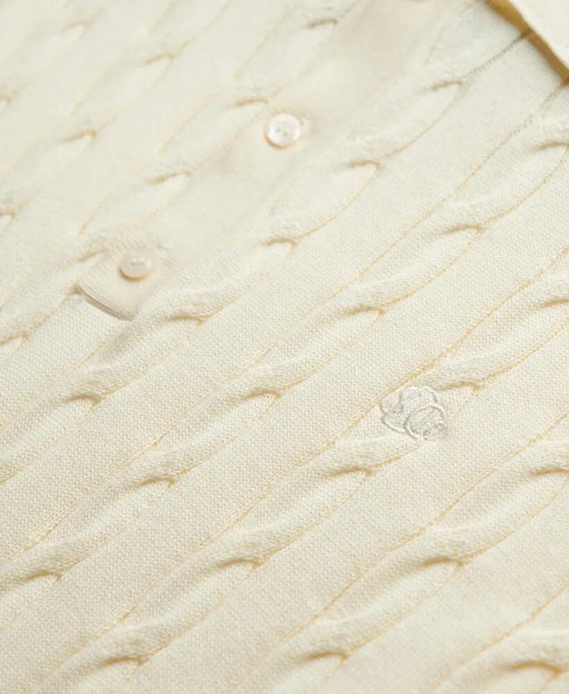 superdry Polo de manga curta com textura tricotada - Classic Cream 5/6