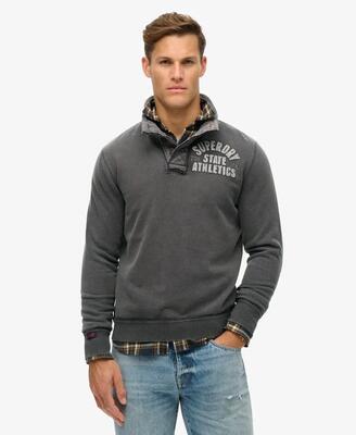 Superdry vintage athletic trui halve knoopsluiting