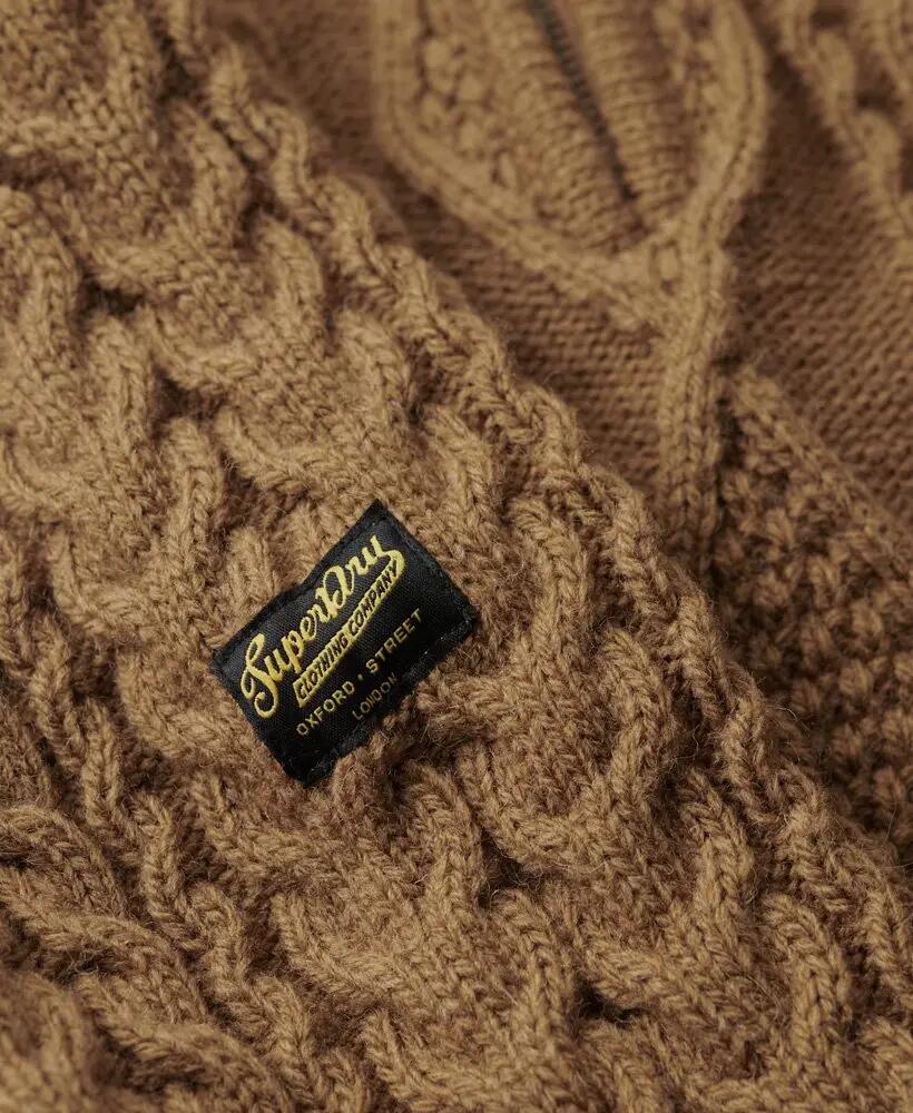 superdry Camisola Vintage Jacob em ponto trança com meio fecho 6/6