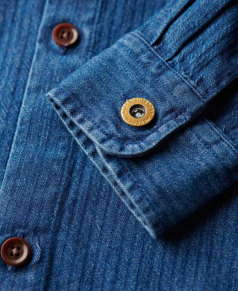 superdry Merchant Indigo Overshirt aus 100% Baumwolle 6/7