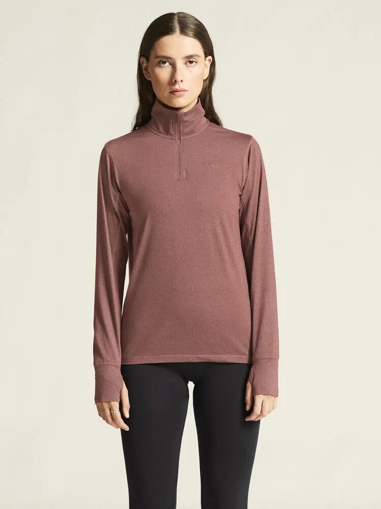 craft Flow HZ LS W — lange mouw top met col en rits van gerecycled polyester 5/7