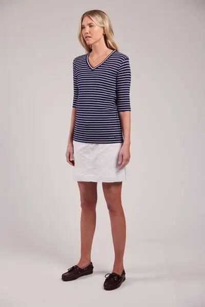 sebago Vera Rib Half Sleeve – Haut Femme NAVY 4/5