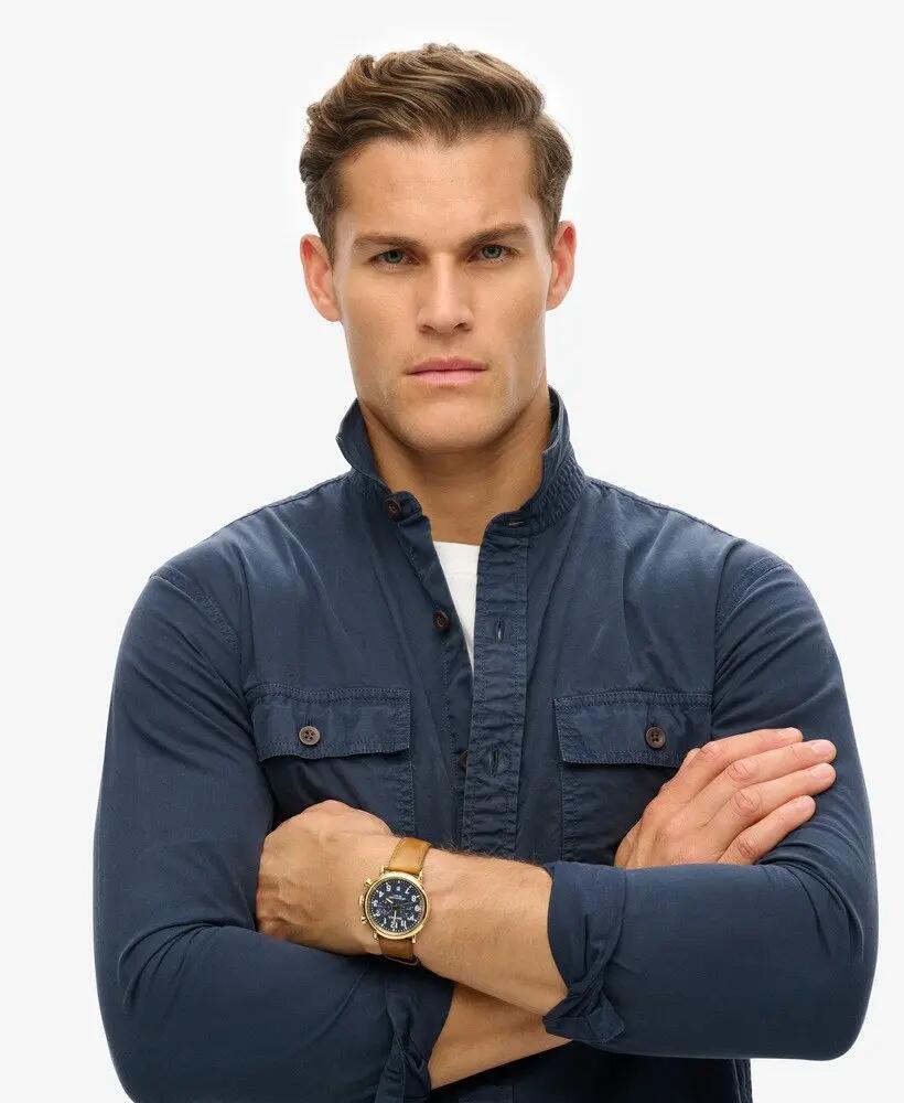 superdry Military Ls Shirt z bawełny organicznej 3/6