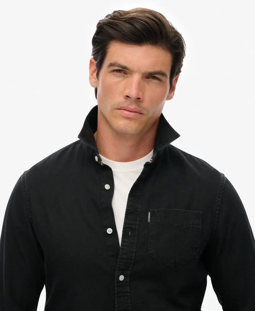 superdry Camicia Denim Essential manica lunga in cotone biologico 4/6
