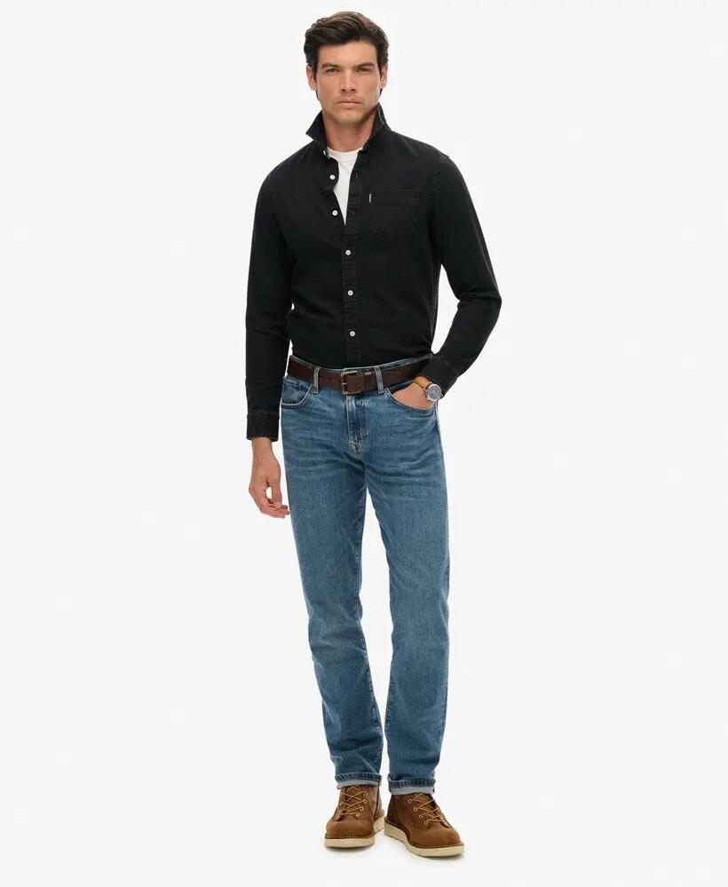 superdry Camicia Denim Essential manica lunga in cotone biologico 3/6