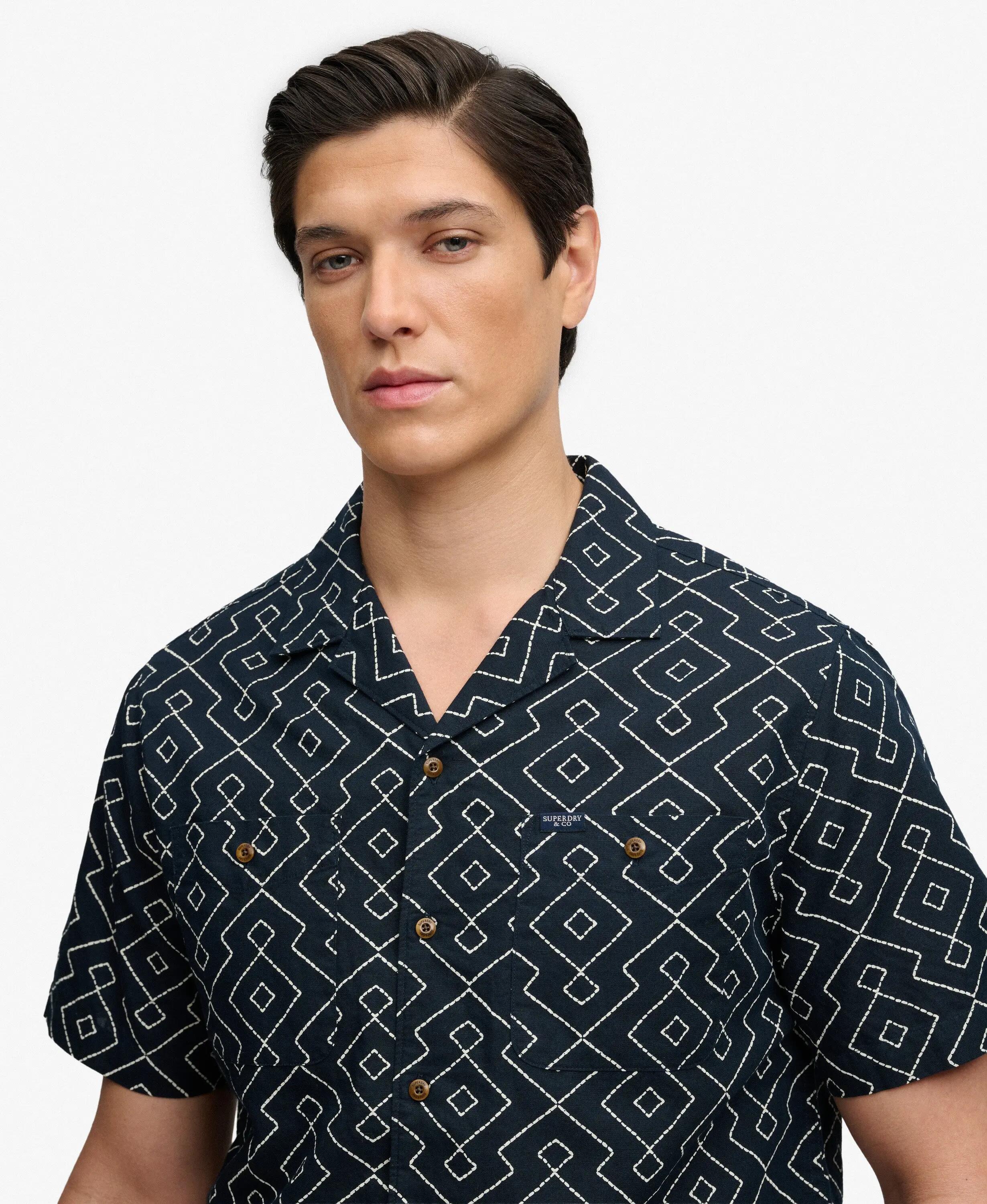superdry Chemise de Plage Imprimée Premium manches courtes – Lin/Coton 4/5