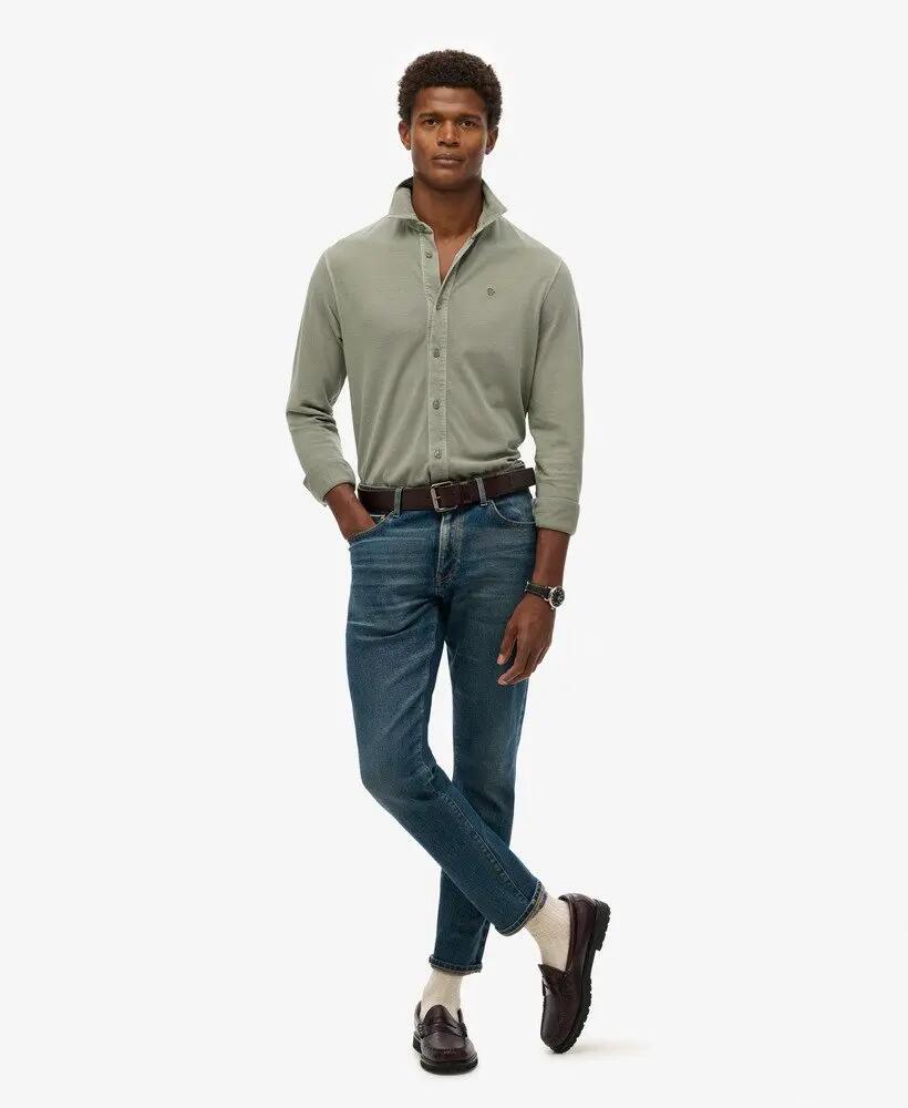 superdry Vintage Destroy Pique Ls Shirt - 100% bawełna, klasyczny krój 2/6